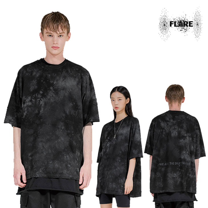 yBTSWONpztAAbv TVc FLAREUP K̔X Tie-dye Oversized Sleeve ^C_C I[o[TCY X[u CHARCOAL `R[ FU-140  EFA