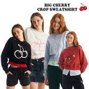 キルシー トレーナー KIRSH 正規販売店 BIG CHERRY CROP SWEATSHIRT ビッグ チェリー クロップ スウェットシャツ BLACK ブラック OATMEAL オートミール DARK RED ダークレッド SKY スカイ KKRSCTM501M ウェア