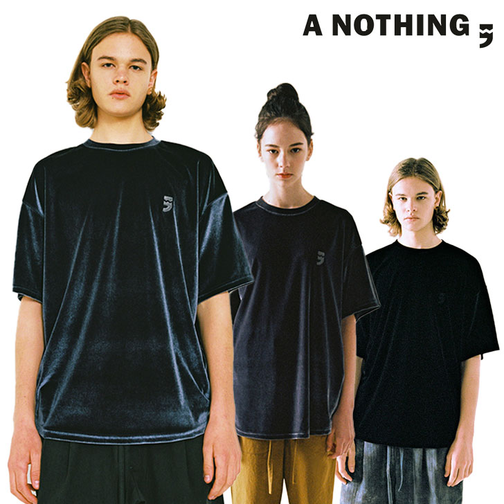 G[ibVO TVc A NOTHING K̔X DROP-SHOULDER VELVET 1/2 TEE hbv V_[ xxbg TEE BLACK ubN CHARCOAL `R[ 19SUM-01-CH/BK EFA