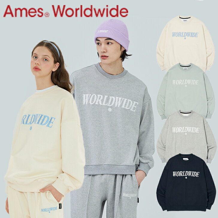 アメス ワールドワイド トレーナー Ames Worldwide 正規販売店 メンズ レディース MOVING SMILE SWEATSHIRTS ムービング スマイル スウェットシャツ IVORY アイボリー MINT ミント NAVY ネイビー GREY グレー 21SSTP08 21FWTP14 ウェアのサムネイル