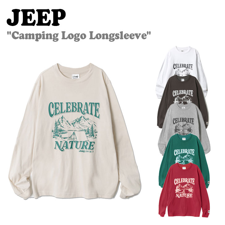 W[v T Jeep Y fB[X Camping Logo Longsleeve LbsO S O X[uX WHITE zCg MELANGE GRAY WO[ IVORY AC{[ DARK GRAY _[NO[ RED bh GREEN O[ JN5TSU055WH/MG/IV/DG/RD/GN EFA