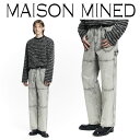 【即納/国内発送】メゾンミネド パンツ MAISON MINED 正規販売店 WHITE SPREAD CARPENTER DENIM ホワイト スプレッド カ...