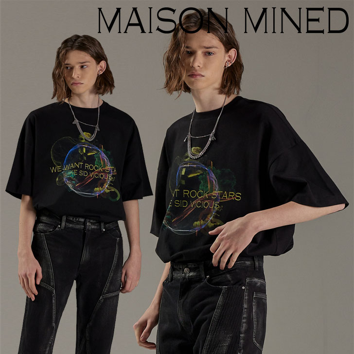 ]~lh TVc MAISON MINED K̔X Y fB[X PUNK STORM HALF T pN Xg[ n[t TVc BLACK ubN  FMPMCTR101M EFA