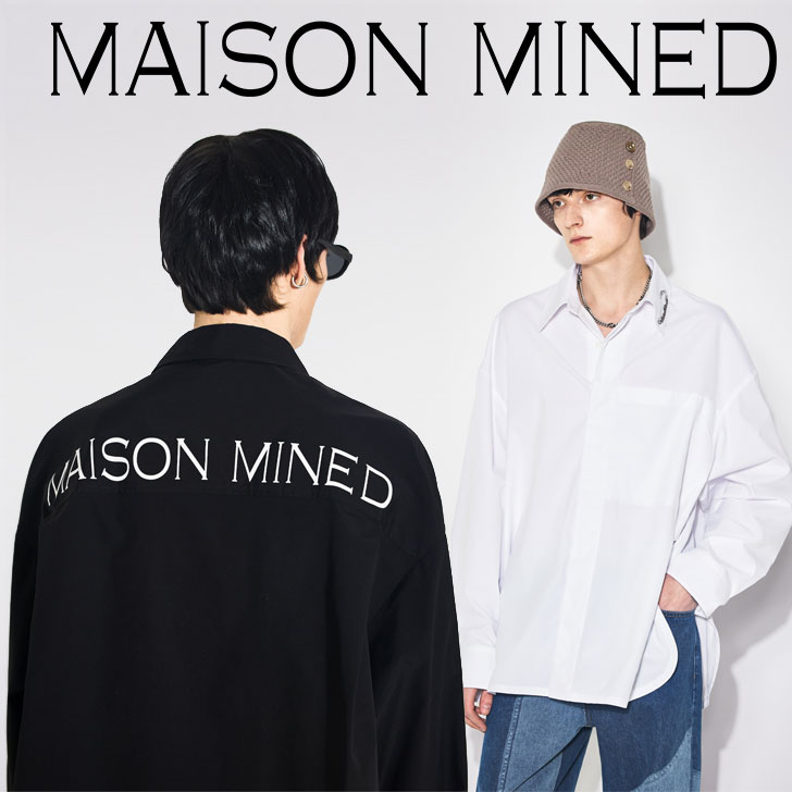 ]~lh Vc MAISON MINED K̔X Y fB[X BACK LOGO SHIRTS obO SVc BLACK ubN WHITE zCg FMQSCSA406M/7M  EFA