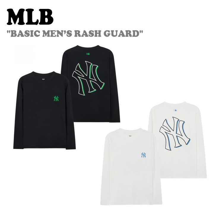 エムエルビー 水着 MLB BASIC MEN'S RASH GUARD ベーシック メンズ ラッシュガード WHITE ホワイト BLACK ブラック 3LSWB3033-50BKS/50WHS ウェア