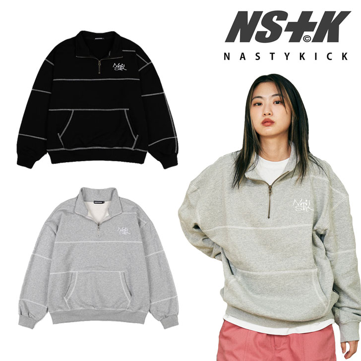 ネスティキック トレーナー NASTYKICK 正規販売店 Astre Half Zip Up アストレ ハーフジップアップ BLACK ブラック MELANGE メランジ K22ZB734 ウェア