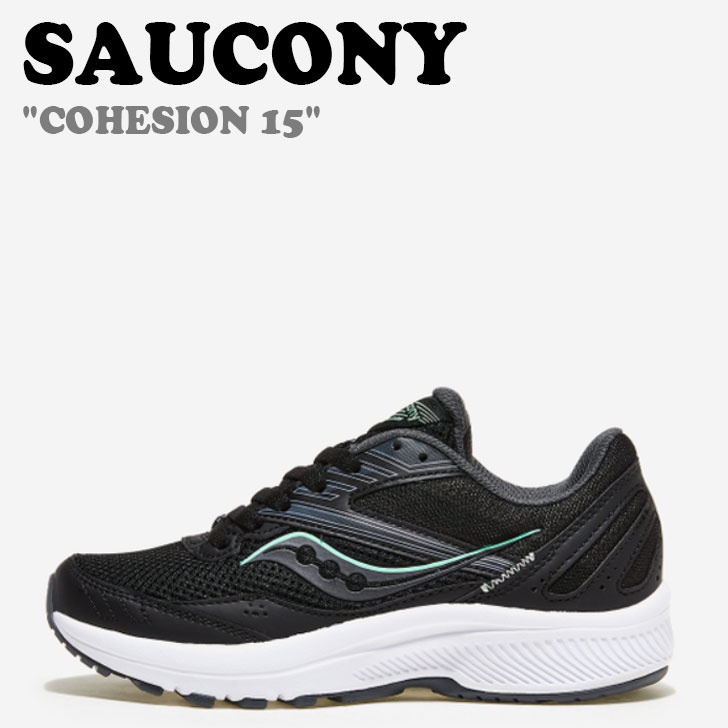 サッカニー スニーカー SAUCONY メンズ レディース COHESION 15 コヒージョン BLACK ブラック MEADOW メドウ S10702-05 シューズ