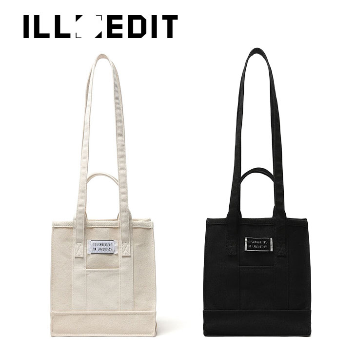 CfBbg g[gobN ILLEDIT K̔X MINI SQUARE CANVAS TOTE BAG ~j XNGA[ LoXg[gobO BLACK ubN IVORY AC{[ obO