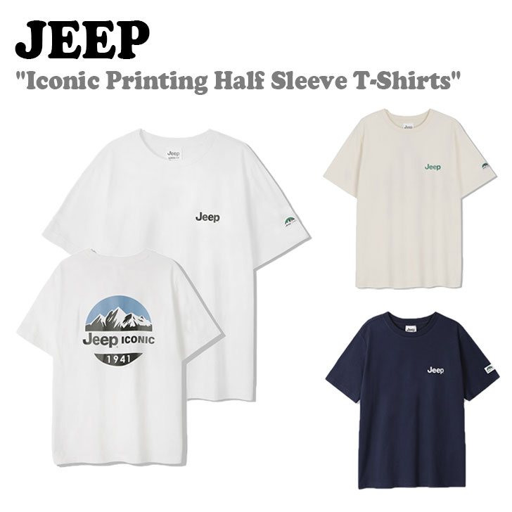  ȾµT Jeep  ǥ Iconic Printing Half Sleeve T-Shirts ˥å ץƥ ϡե꡼ T WHITE ۥ磻 IVORY ܥ꡼ NAVY ͥӡ JO6TSU205 