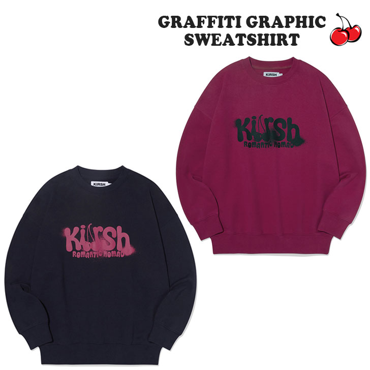 륷 ڹ ȥ졼ʡ KIRSH Ź GRAFFITI GRAPHIC SWEATSHIRT եƥ եå åȥ LightBurgundy 饤ȥСǥ DarkNavy ͥӡ KKRFCTM511E 