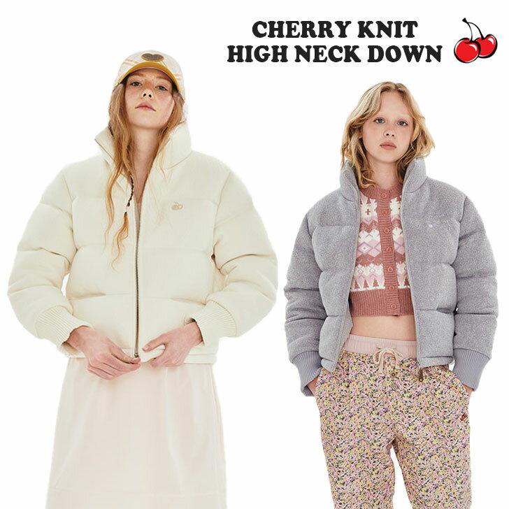 キルシー ダウンジャケット KIRSH 正規販売店 レディース CHERRY KNIT HIGH NECK DOWN チェリー ニット ハイネック ダウン IVORY アイボリー LAVENDER ラベンダー KKRWCDW507M ウェア