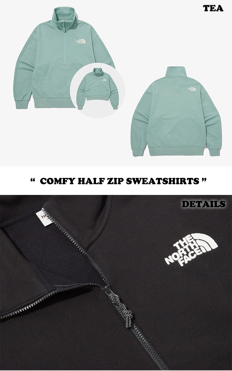 ノースフェイス トレーナー THE NORTH FACE メンズ レディース COMFY HALF ZIP SWEATSHIRTS コンフィ ハーフ ジップ スウェットシャツ BLACK ブラック MELANGE GREY メランジ グレー TEA ティー NM5MP52J/K/L 長袖 ウェア【中古】未使用品 3