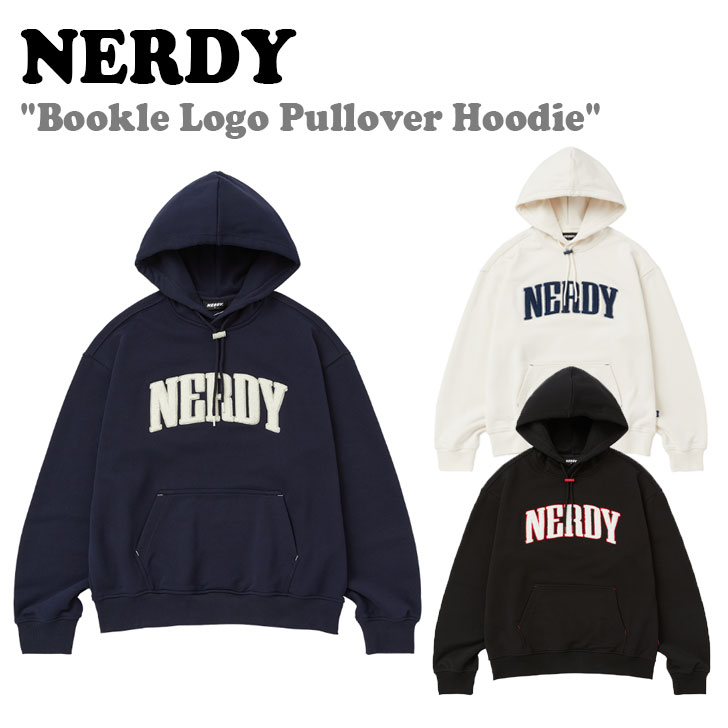 mfB p[J[ NERDY Y fB[X Bookle Logo Pullover Hoodie ubN S vI[o[ t[fB[ BLACK ubN IVORY AC{[ NAVY lCr[ mfB[ EFA