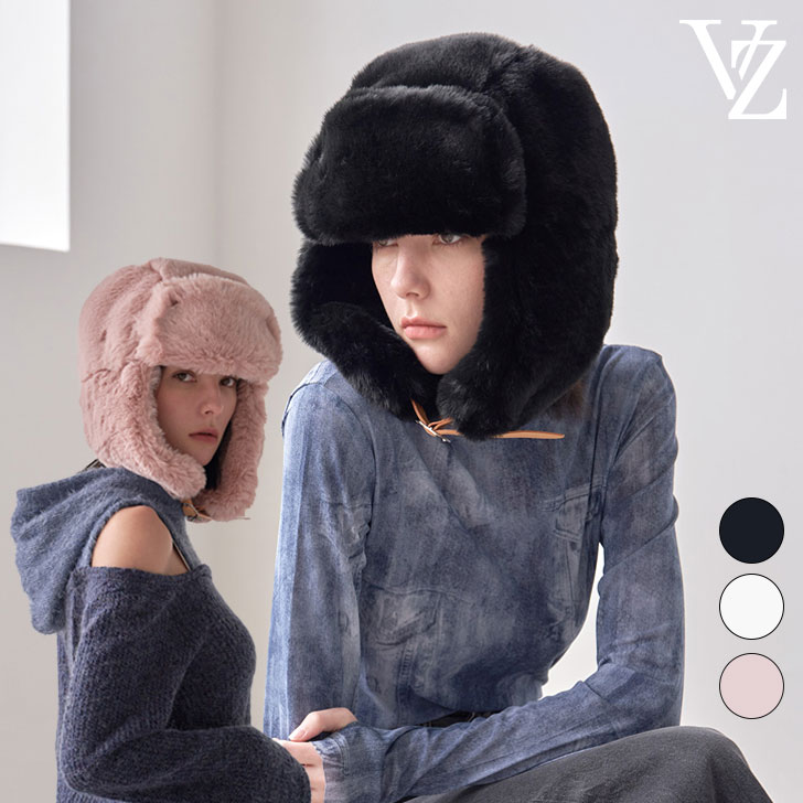 【国内配送/正規品】バザール トゥルーパーハット VARZAR 正規販売店 VA Stud Buckle Eco Fur Trooper Hat VA スタッド バックル エコ ファー トルーパーハット BLACK ブラック CREAM クリーム PINK ピンク varzar1203/4/5 ACC