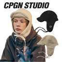 Rp[j C[tbv CPGN STUDIO_COMPAGNO K̔X Y fB[X Logo Trooper Fleece Earflap S gD[p[ t[XC[tbv BLACK ubN BEIGE x[W CREAM N[ C23FZ19/21 ACC