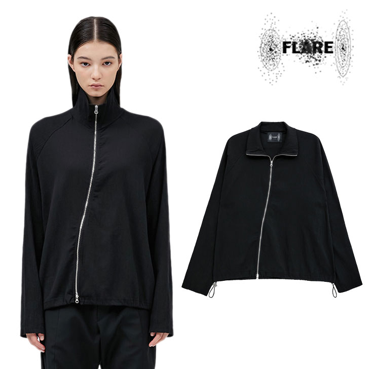 【国内配送/正規販売店】フレアアップ ジップアップ FLARE UP メンズ レディース Crinkle Wave Pull Zip-up クリンクル ウェーブ プルジップアップ BLACK ブラック FL-102 ウェア