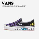 バンズ スニーカー VANS メンズ レディース CLASSIC SLIP-ON 98 DX クラシック スリッポン DIAMOND CHECK PURPLE WHITE ダイアモンド チェック パープル ホワイト VN0A7Q58PCA シューズ 【中古】未使用品