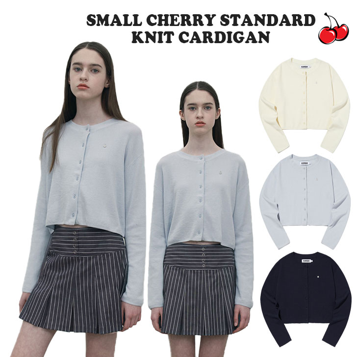 キルシー ニットカーディガン KIRSH 正規販売店 SMALL CHERRY STANDARD KNIT CARDIGAN スモール チェリー スタンダード ニット カーディガン SKY スカイ IVORY アイボリー BLACK ブラック KKSMCCD510M ウェア