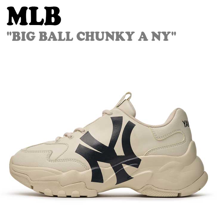エムエルビー スニーカー MLB メンズ レディース BIG BALL CHUNKY A NY ビッグ ボール チャンキー A NewYork Yankees BEIGE ベージュ 3ASHC104N-50BGS シューズ