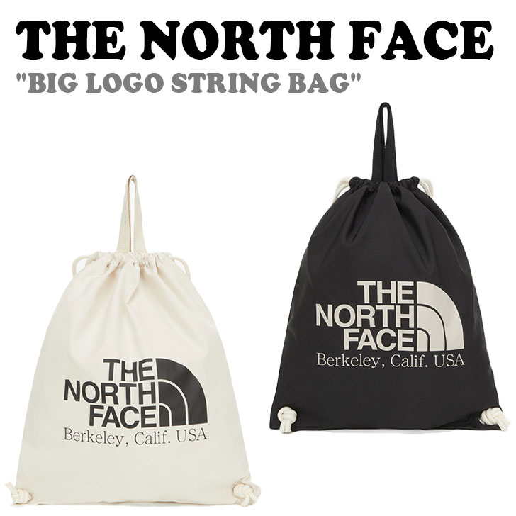 ノースフェイス ナップサック THE NORTH FACE メンズ レディース BIG LOGO STRING BAG ビッグ ロゴ ストリングバッグ BLACK ブラック CREAM クリーム NN2PQ13J/K バッグ 【中古】未使用品