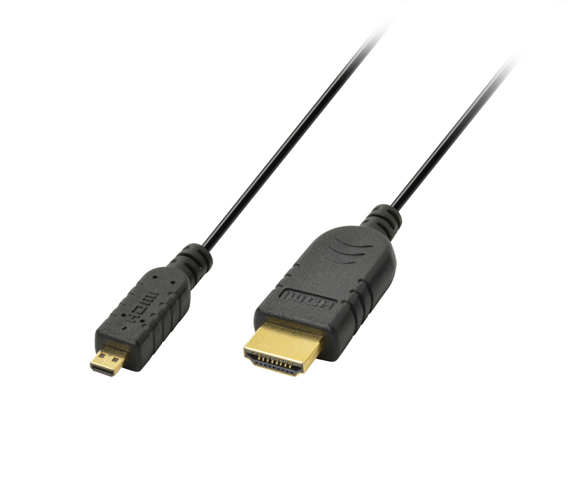 グリーンハウス スリム HDMIケーブル typeA-typeD 2m GH-HDMIS-AD2M