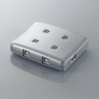 ■最大4台のパソコンで1台のUSBプリンタやストレージ機器を切り替えて使用できる切替器。USB2.0準拠。［特徴］■最大4台のパソコンで1台のUSBプリンタやストレージ機器を切り替えて使用できる切替器。 ■USB2.0対応。バスパワー動作。 ■常時PCとの通信を行っているタイプのプリンタでは、切替不良が起きる可能性があります。≪商品の概要≫■サイズ：W73mm×D86mm×H18.5mm■重量：72g■規格：USB2.0■インターフェース：USB■ダウンストリームポート：1■アップストリームポート：4■BUS power：○■対応OS：Windows98/Me/2000/XP■電源：バスパワー駆動■動作環境：接続するUSB機器がバスパワー駆動である場合、合計350mA以下の消費電力であること。■最大通信速度：480Mbps■付属品：USBケーブル4本■保証期間：6ヶ月