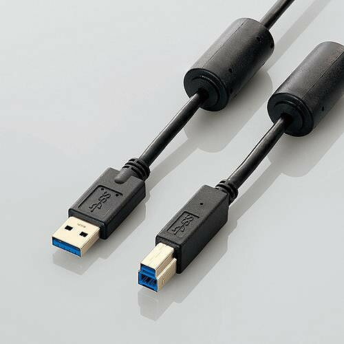 【代引不可】エレコム フェライトコア付きUSB3.0ケーブル（A-B） USB3-BF10BK