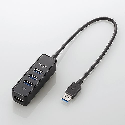 【代引不可】エレコム マグネット付き4ポートUSB3.0ハブ U3H-T405BBK