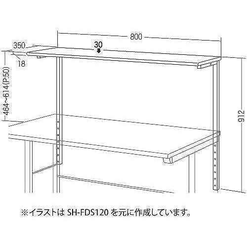 【沖縄・離島配送不可】【代引不可】サンワサプライ サブテーブル SH-FDS80 [2]