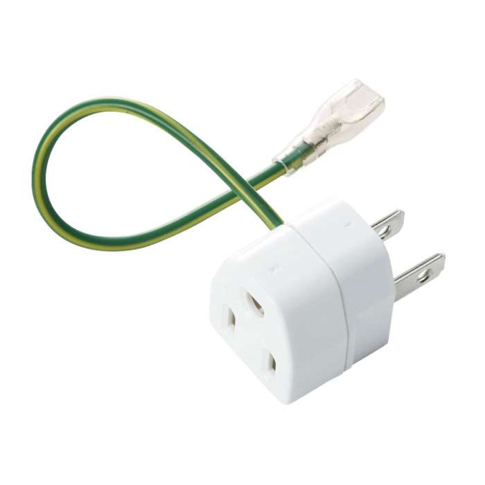 【代引不可】【サンワサプライ SANWA SUPPLY】3P→2P変換アダプタ絶縁カバー付き 製品型番：TAP-AD1N