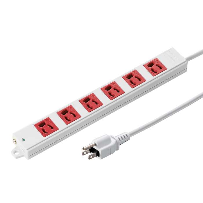 【代引不可】【サンワサプライ SANWA SUPPLY】3P、3m、6個口タップ赤色(緊急用) 製品型番：TAP-K6-3R