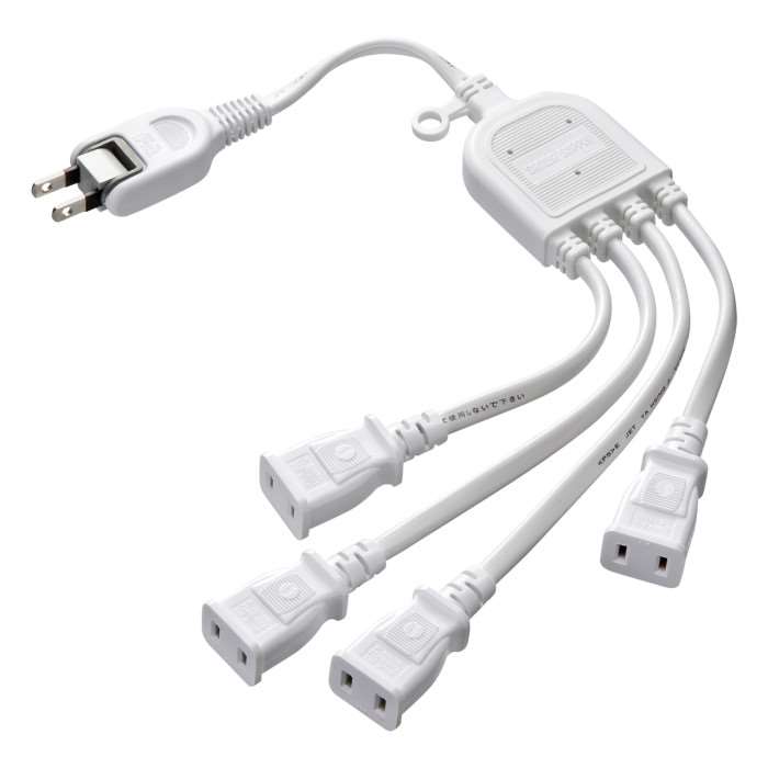 Rakuten - 【代引不可】【サンワサプライ SANWA SUPPLY】 ACアダプタ専用電源延長コード（4分岐・ホワイト） 製品型番：TAP-EX4WN