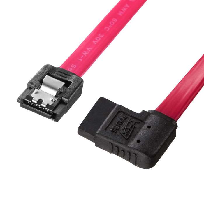 【サンワサプライ SANWA SUPPLY】右L型シリアルATA3ケーブル(ストレート側ラッチ付き・0.3m) 製品型番:TK-SATA3-03RL
