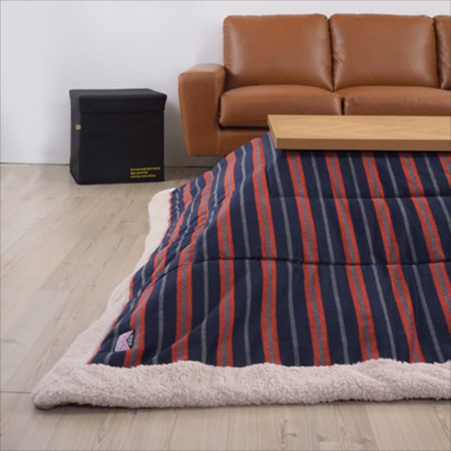 【北海道・沖縄・離島配送不可】【代引不可】こたつ布団 薄掛 コタツ掛け布団 正方形 ストライプ柄 こたつ用ふとん 190x190cm 正方形こたつ対応 インテリア おしゃれ 北欧 東谷 KK-159