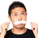 宴会の達人 紳士なひげ 白 仮装 変装 付け髭 ひげ ヒゲ 髭 宴会 パーティー イベント コスプレグッズ パーティーグッズ クリアストーン 456032089...