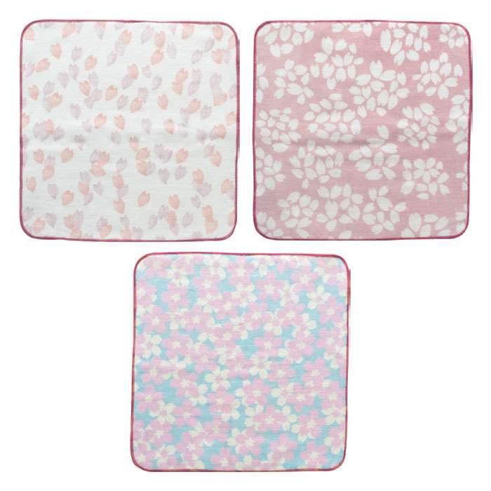 ミニタオル タオル ハンカチ HELLO BEAR SAKURA 桜 タオルハンカチ ガーゼ＆パイル 25x25cm かわいい おしゃれ 日本製 小さめ HELLO BEAR A293SAB