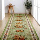 【代引不可】カーペット ラグ 廊下敷き 約79×440cm ナイロンカーペット 花柄 撥水加工 79cm幅 速乾 エレガント インテリア 廊下カーペット IKEHIKO HSKY79440