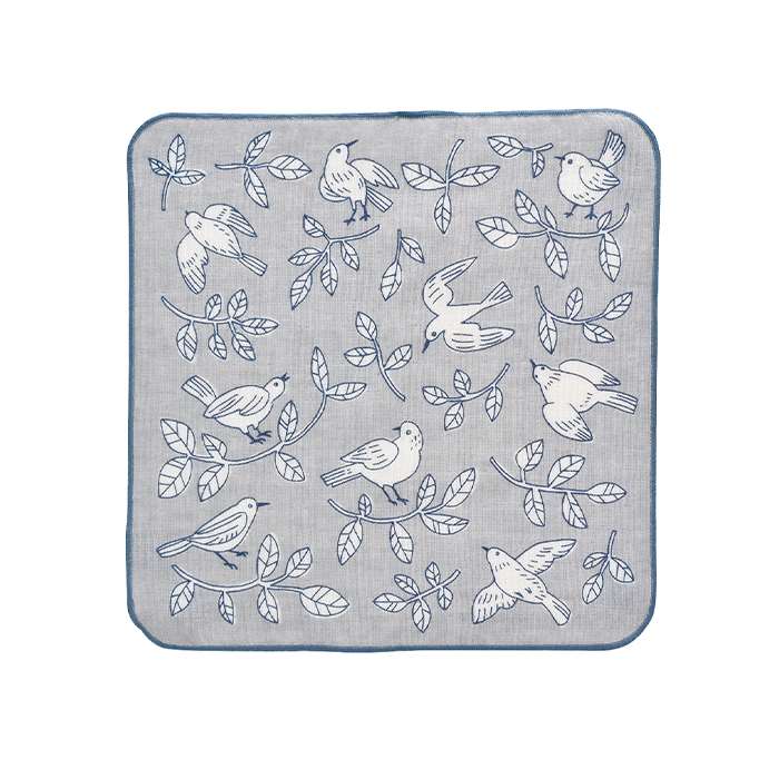 タオルハンカチ 25x25cm バード ハンドタオル ミニタオル 日本製 ガーゼ パイル ハンカチ かわいい おしゃれ HUMMING A491BI