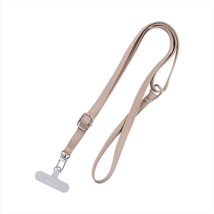 スマートフォン 汎用 ショルダーストラップ PUレザータイプ ベージュ SHOULTY MULTI STRAP ストラップ LEPLUS NEXT LN-SS02BG
