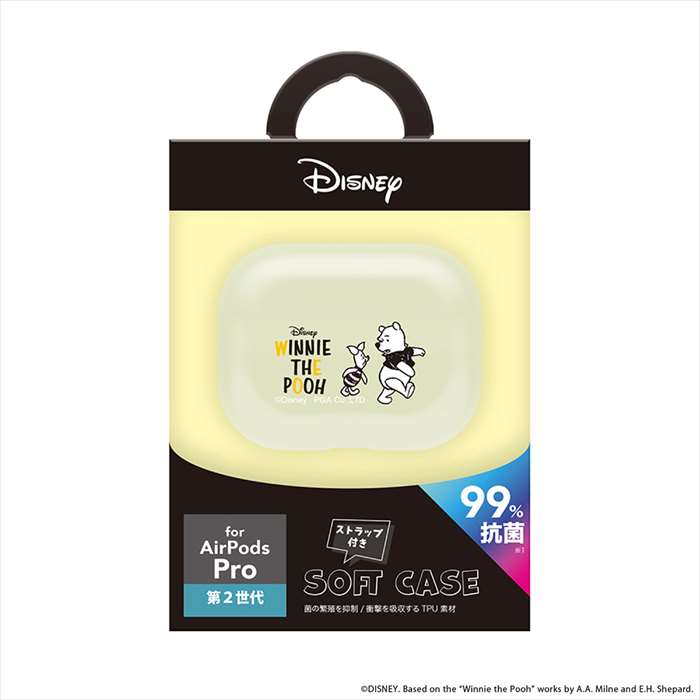スマホカバー専門店 ドレスマのAirPods Pro(第2/1世代)用 抗菌ソフトケース くまのプーさん Disney ディズニー キャラクター PGA PG-DAPP2TP03POO｜アングル2