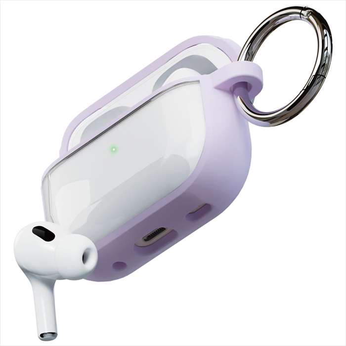 AirPods Pro(第2/1世代)用 タフケース パープル エアポッズプロケース 耐衝撃 カラ...