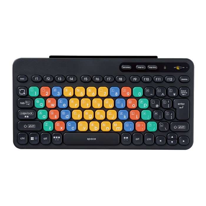 【代引不可】ワイヤレスキーボード ブラック Bluetooth 無線 コンパクト カラー キーボード Caps Lock機能無効化スイッチ Windows PC Chromebook 対応 抗菌 エレコム TK-FS10BMKBK