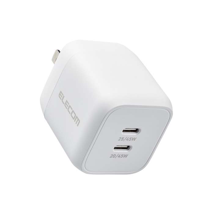 【代引不可】USB Type-C 充電器 ホワイト PD PPS対応 出力 45W タイプC ×2 MacBook Air iPad iPhone Android Nintendo Switch 等対応 エレコム MPA-ACCP4245WH