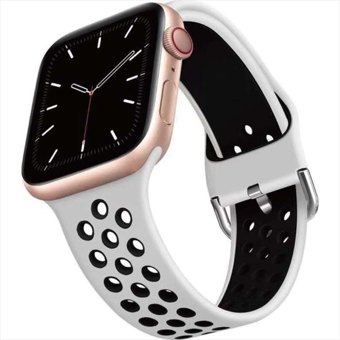 Rakuten - 【即日出荷】Apple Watch 49/45/44/42mm対応 スポーツバンド ホワイト アップルウォッチ ベルト バンド シリコン 通気性 ドットホール うぃすたりあ GRK-WM12WH