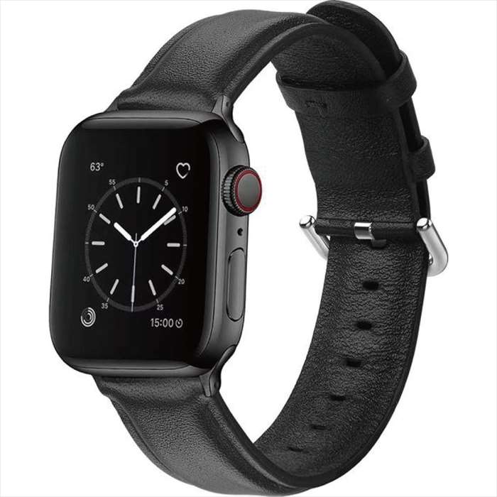 Apple Watch 49/45/44/42mm 대응 가죽 밴드 블랙 애플 워치 벨트 밴드 PU 가죽 세련된 심플 うすすああ GRK-WM11BK