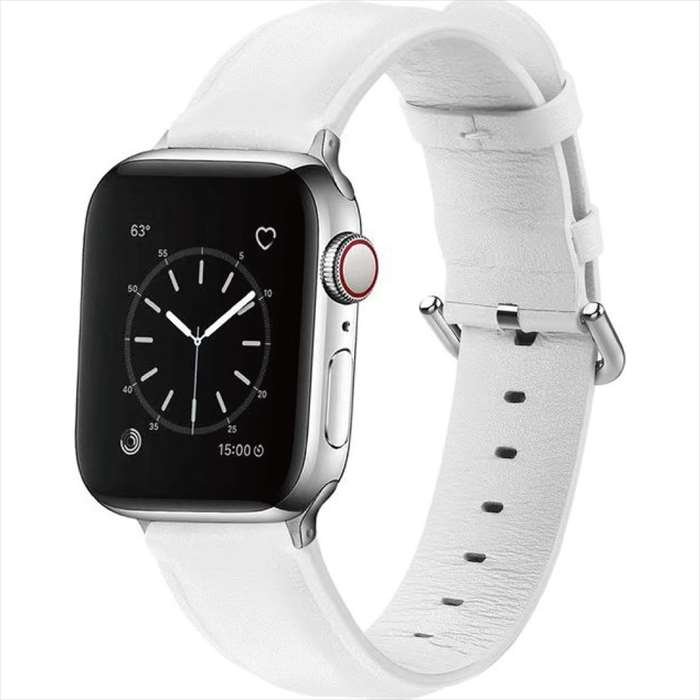 Apple Watch 49/45/44/42mm 대응 가죽 밴드 화이트 애플 워치 벨트 밴드 PU 가죽 세련된 심플 우우 스타 GRK-WM11WH