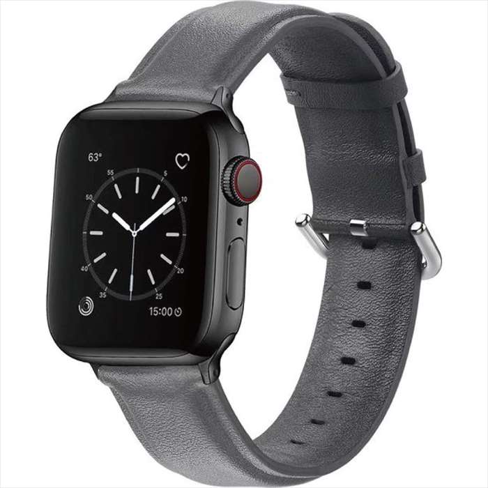 Apple Watch 49/45/44/42mm 대응 가죽 밴드 그레이 애플 워치 벨트 밴드 PU 가죽 세련된 심플 우우 스타 GRK-WM11GR