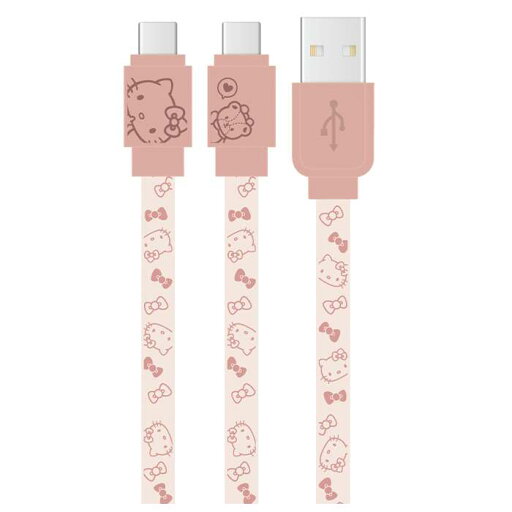 サンリオキャラクターズ USB Type-C対応 同期&充電ケーブル ハローキティ SANRIO キャラクター グルマンディーズ SANG-304KT サンリオキャラクターズ USB Type-C対応 同期&充電ケーブル ハローキティ SANRIO キャラクター グルマンディーズ SANG-304KT