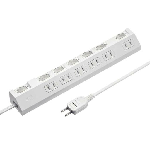 【代引不可】節電タップ 差込口形状2P 6個口 2m ホワイト コンセント 電源タップ AC雷ガード 個別スイッチ スイングプラグ サンワサプライ TAP-S30-2W 【代引不可】節電タップ 差込口形状2P 6個口 2m ホワイト コンセント 電源タップ AC雷ガード 個別スイッチ スイングプラグ サンワサプライ TAP-S30-2W