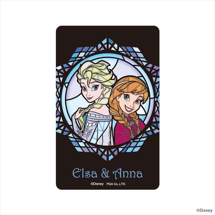 스티커 씰 IC 카드 대응 디즈니 프린세스 스테인드 글라스 아나와 눈의 여왕 Disney Elsa Anna 스티커 PGA PG-DSTK38FRZ